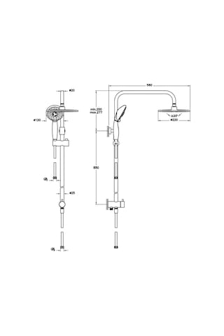VitrA Artema System Rain Ls25 A45597 Duş Seti Krom