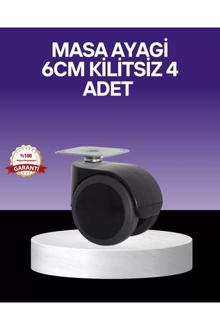 Home Çok Amaçlı Kilitsiz Masa Ayağı Tekerleği 6 Cm Çok Renkli
