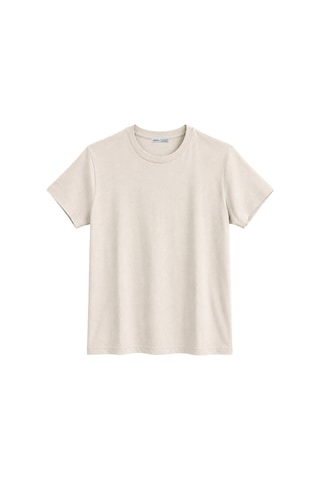 Vadon 1009 Kadın Pamuklu Regular Fit Bisiklet Yaka Yumuşak Dokulu Kısa Kollu Basic T-shirt Taş