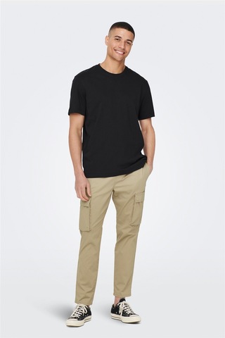 Only & Sons Onsmax Lıfe Ss Stıtch Tee Noos Erkek Siyah T-shirt - 22025208