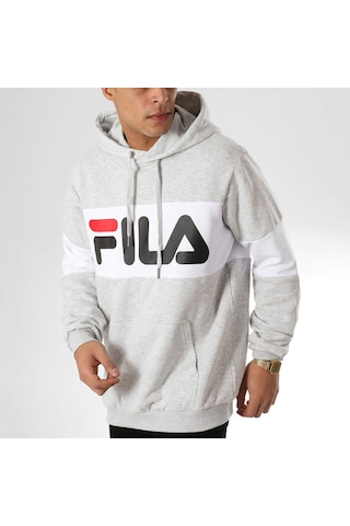 Açık Gri Fila Erkek Kapşonlu Sweatshirt Night Blocked 687001 Açık Gri