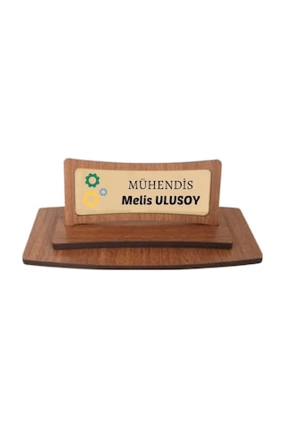 Mühendislere Özel Ahşap Ofis Masa İsimliği