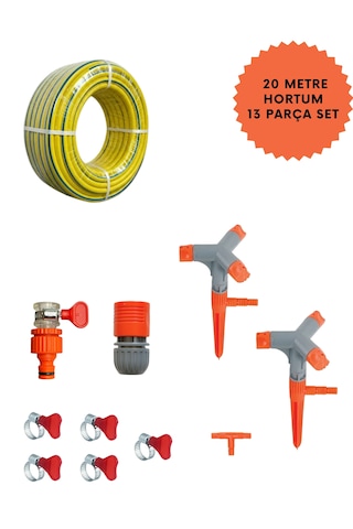Bahçe Sulama Mega Set 13 Parça - 20 Metre 1/2" Hortum İle Tam Takım Gönderilecek