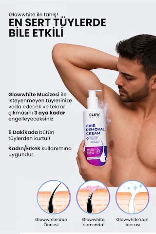 Glow Whıte Tüy Dökücü Krem Tüy Oluşumunu Geciktirici Etkili