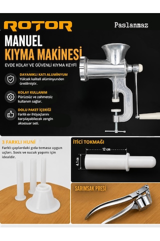 Elefant Tb-2a Manuel Et Kıyma Makinesi No 12 Katı Alüminyum