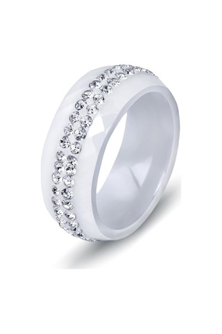 Beyaz Moda Siyah/beyaz Şık Seramik Alyans 9 Beyaz