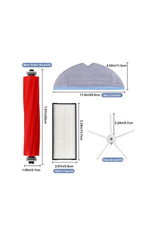 Sointeresting S7 Aksesuar Seti, Roborock S7, S7+, S7 Maxv, S7 Maxv Plus İle Uyumlu, Yedek Parçalar Ana Fırça Paspas Bezi Dahil