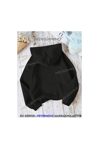 Nevermind Sevgili Çift Kombini Kinq Queen Özel Baskılı Kapüşonlu Sweatshirt Siyah