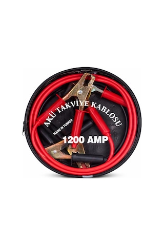 Akü Takviye Kablosu,1200 Amper, 2,3 Metre Uzunluk, Profesyonel Heavy Duty, Güçlü Timsah Kıskaçlı, Bakır İletken, Made İn Turkey