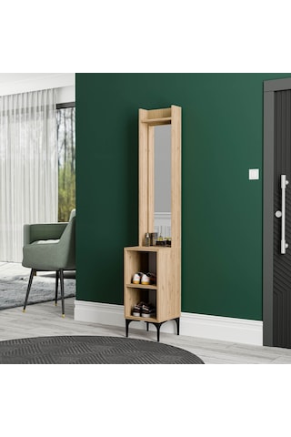 5042 Royal 2 Raflı Aynalı Portmanto Modülü Sepet - Yunus