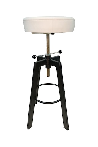 Helen Bar Sandalyesi Bar Taburesi Beyaz Deri Oturak Çok Renkli