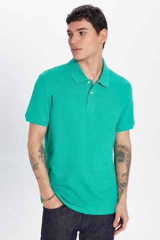 Tudors Erkek Slim Fit Dar Kesim Pamuk Yeşil Polo Yaka Tişört-32764 Y Yeşil