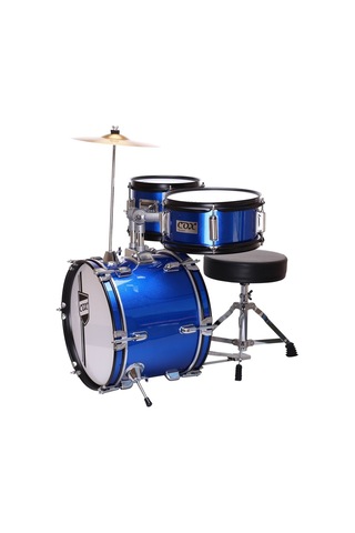 Cox Jbj1043 Junior Çocuk Davul Seti Mavi 3 Parça Set Tabure Ve Baget Dahil