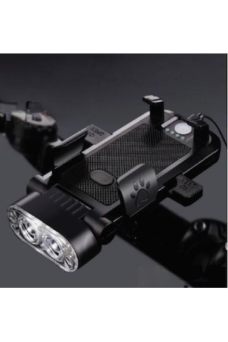 Forte Gt 6139-2 Bisiklet Ön Işık 500 Lümen Usb Şarjlı Yüksek Güçlü Far Telefon Tutucu Mavi