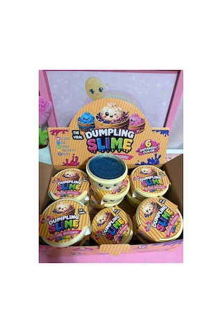 Çin Mantısı Dumpling Simli Slime Renkli Esneyen Jel Oyuncak Mavi