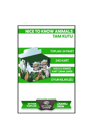 Nice To Know Animals Koleksiyon Kartları - Tam Kutu