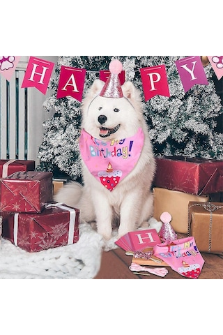 Ratetime Köpek Doğum Günü Partisi Malzemeleri, Evcil Hayvan Doğum Günü Şapkası Ve Erkek Köpek Doğum Günü Bandana Seti Diğer