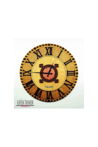 KAYRA SAAT AHŞAP ROMA SOMUN 50cm Ahşap