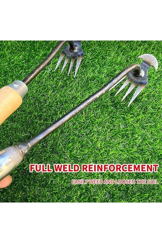 Yifomall "4 Dişli Çelik Bahçe Çapası - Dayanıklı Mangan Çelik Yabani Ot Temizleme Aleti, Toprak Kabartma Ve Kazıma İçin"