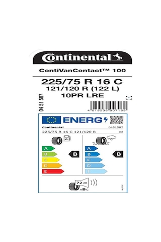 Continental 225/75 R16C 121/120R Vancontact 100 10PR Yaz Lastiği 2023