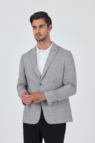 İmza Kazayağı Desen Bez Ayağı Mono Yaka Yarım Astar Keten Karışımlı 6 Drop Slim Fit Ceket 1002250102 Siyah