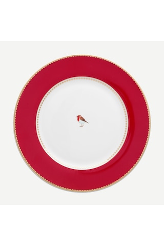 Kırmızı Porselen Yemek Tabağı 26,5 Cm