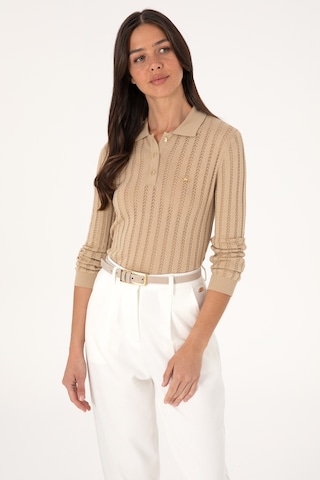 U.S. Polo Assn. Kadın Kum Polo Yaka Kazak 50293129-VR085