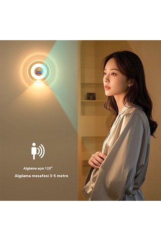 Led Akıllı Uzaktan Kumandalı Saat İnsan Vücudu İndüksiyon Gece Lambası Diğr