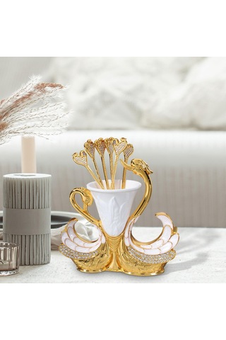 Homyl Kuğu Tabanı Tutucu Tatlı Kaşığı Organizatör Kahve