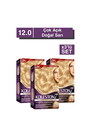 Koleston Supreme Kit Saç Boyası 12/0 Çok Açık Doğal Sarı X3 Adet