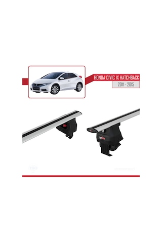 Honda Civic Ix Hatchback 2011-2015 Arası İle Uyumlu Ace-4 Ara Atkı Tavan Barı Gri