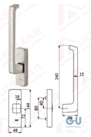 ALUMİNYUM TAM OTOMATİK SÜRME İÇİN KAPI KOLU -SAĞ BEYAZ