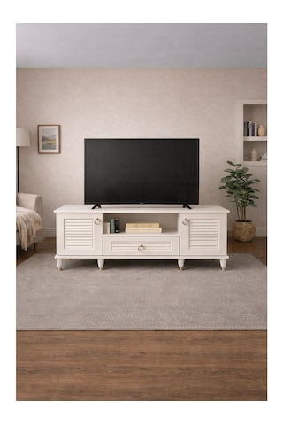 Beyaz Tv Ünitesi Tv Sehpası 140 Cm