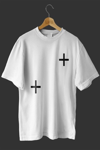 Noıssey -wed Artılı Tasarım Baskılı Oversize T-shirt Tişört Beyaz