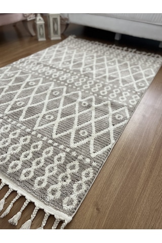 İpekyün Halı Hav Vermeyen Yumuşak Dokulu Geometrik Modern Desenli (556992795)