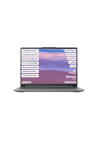 Lenovo Ideapad Slim 3 82XM00PWTX R5-5625U 16 GB 512 GB SSD 15.6" Free Dos Dizüstü Bilgisayar