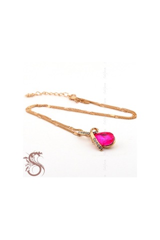 Solfera Parlak Damla Taşli Kadın Kolye K703 Sarı