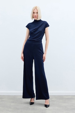 Sateen Simli Salaş Pantolon - Lacivert-135390 Lacivert