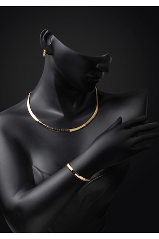 Bilezikci Dolunay Taşsız Suyolu Altın Düğün Seti