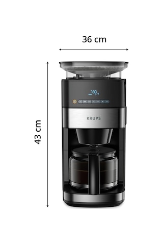 Krups Km8328 Grind Aroma Filtre Kahve Makinesi, 1.25l, 180g Öğütücü, 15 Fincan Kapasite, 3 Öğütme Seviyesi Filtre Kahve Makineleri Çok Renkli