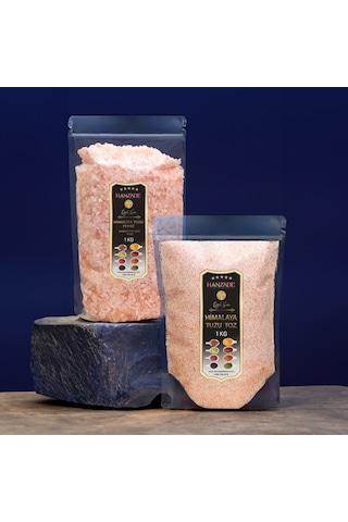 Hanzade Bitkisel Pembe Himalaya Tuzu Toz ve Tane 2 x 1 KG