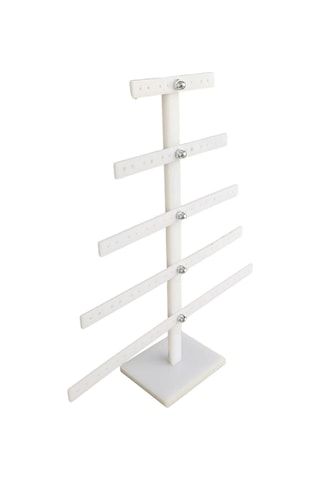 5 Katlı Çam Şeklinde Beyaz Pleksi Küpe Standı 40 Çift Küpe Orta Boy Küpe Takı Düzenleme Organiz Çok Renkli