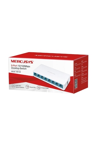 Mercusys Ms108 8 Port 10/100 Mbps Switch Plastik Kasa