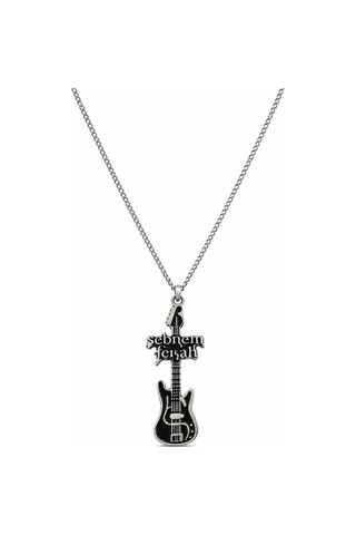 Şebnem Ferah Elektro Gitar Tasarımlı Unisex Kolye 60 Cm Metal Zincir Çok renkli