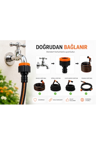 1/2 3/4 Universal Musluk Adaptörü Seti Bahçe Sulama Hortum Bağlantı Aparatı