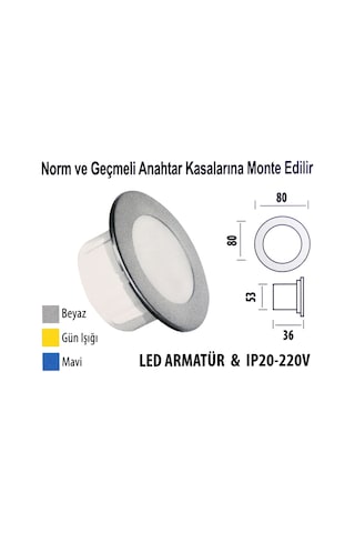 Led Armatür 3 Renk Seçenekli Krd08 Ip20 - 220V
