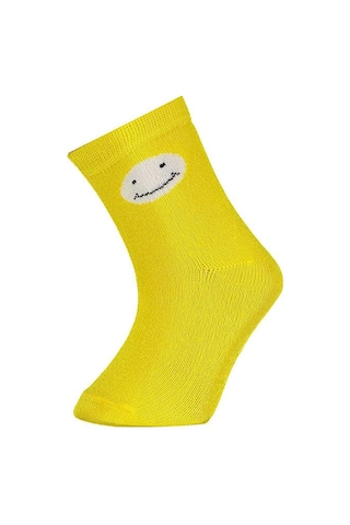 Bibaby Desenli Bamboo 2Li Çorap 68384 Sarı-Ekru
