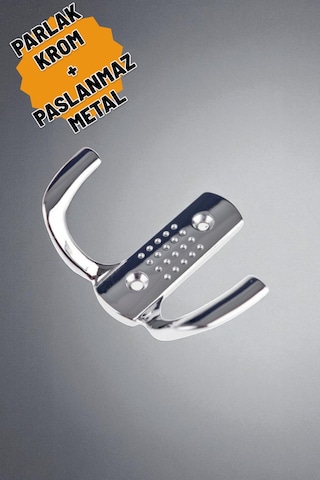 Dekoratif Krom Askılık Portmanto, Kapı Ve Dolap İçin Uygun Metal Askı Gümüş