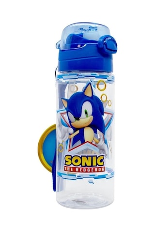 Wiggle 500ml Sonic The Hedgehog Pipetli Askılı Kilitlenebilir Su Matarası Lacivert2