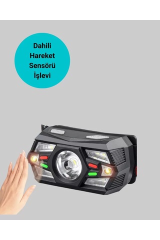 Şarj Edilebilir Led Far Hareket Sensörlü 5 Modlu Outdoor Yeni Nesil Belirtilmemiş